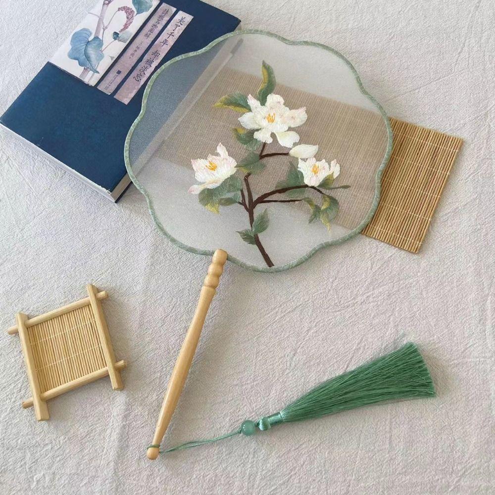 

Handheld Chinese Style Fan Chinese Style Silk Fan Dance Fan Embroidery Fan Home Decor 5