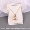 Luxury Drop Water Shaped Zircon Pendant Necklace Geometric Stainless Steel Choker Jewelry Birthday Gifts For Women Girls