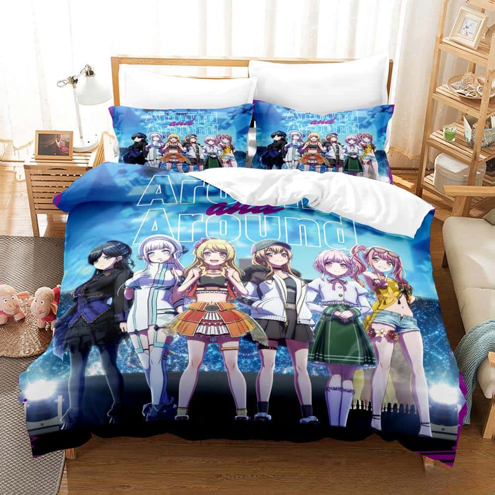Neues Anime-Spiel D4DJ All Mix Bettwäscheset Einzelbett Twin Full Queen King Size Bettset Erwachsener Kind Schlafzimmer Bettbezugsets Heimtextilien