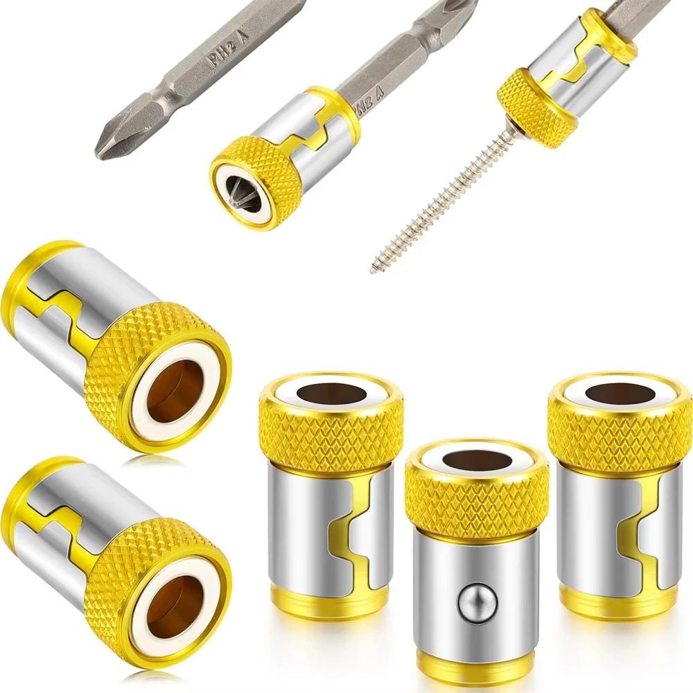 5 Pcs Magnetic Screw Rings Magnetized Ring Screwdriver Bits For 1/4 Inch 6.35MM Screwdriver Bits Electric Screwdriver Bits