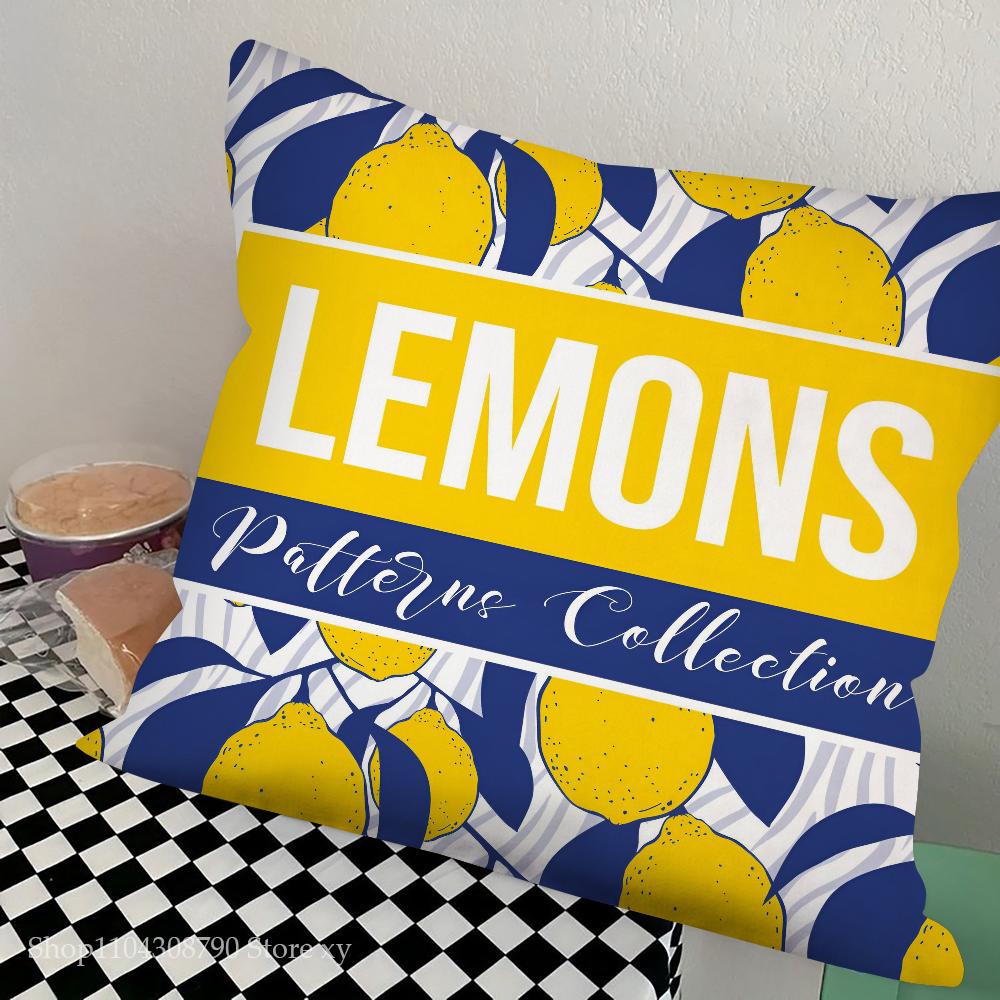 Наволочка с лимонным узором Модная квадратная наволочка Спальня Диван Комната Инс Декор Подушка для отдыха 40x40 16x16Inch