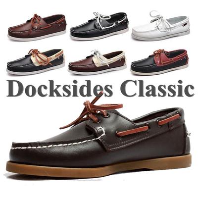 Genuine Leather Men Women Casual Shoes Tassel Boat Shoes Classic Loafers Lace Up Moccasins Driving Shoes England Flats 2022A040