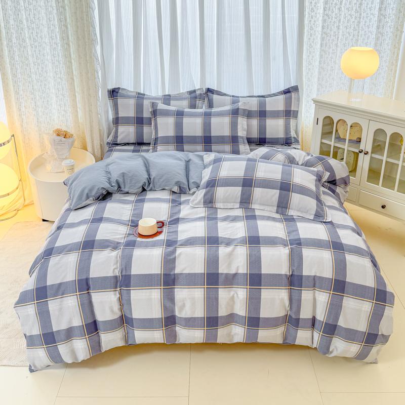100% Cotton 3 Piece Duvet Cover Set with 2 Pillowcases for Single Double Queen King Size Bedding