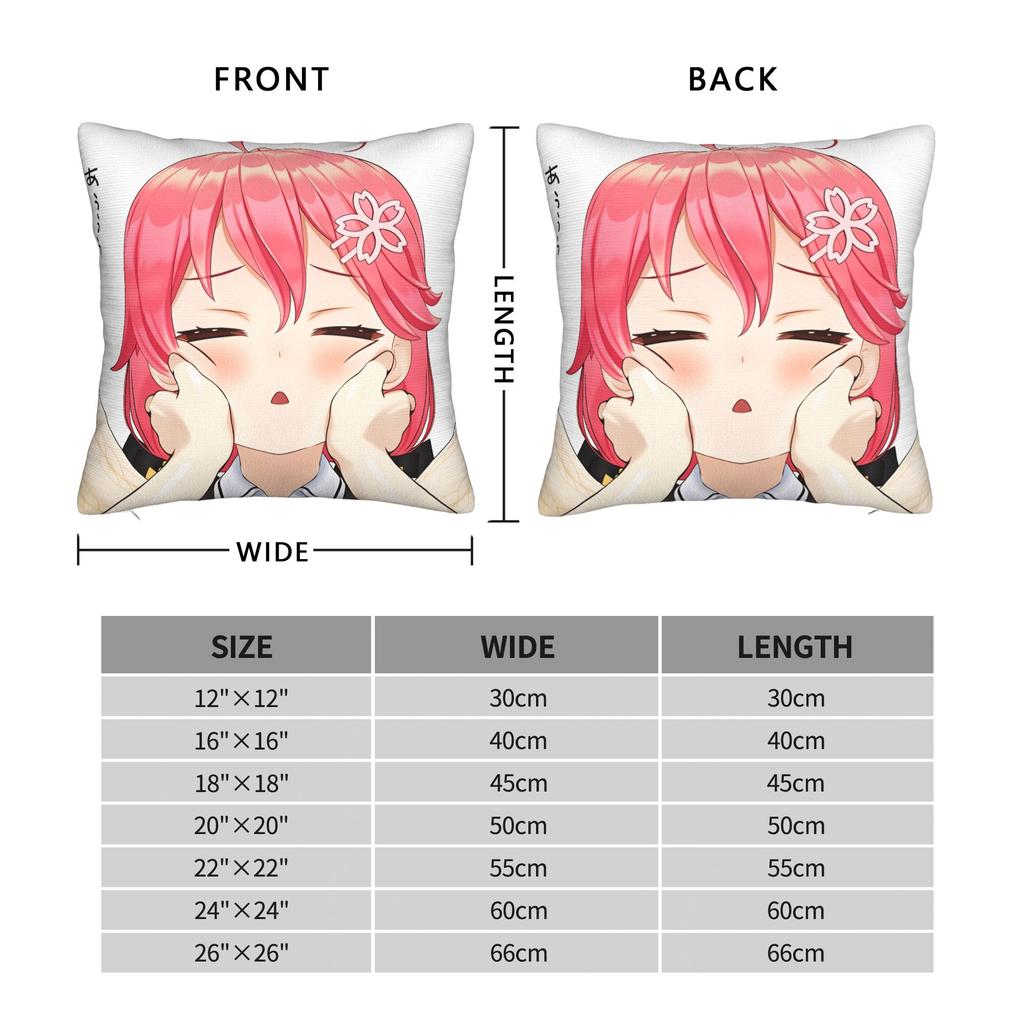 Hot Girl Kawaii Sakura Miko Pillow Case Comfy Pillow Cover For Couch Sofa Bedroom Kawaii Pillowcases