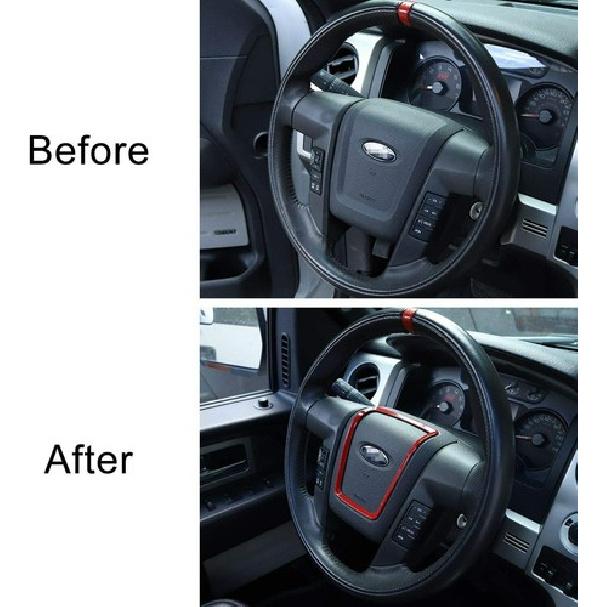 For 2009-2014 Ford F150 Steering Wheel Accessories Cover Trim Decoration Parts P