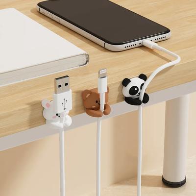1 PZ Supporto Organizer Cavi da Scrivania Avvolgicavo Clip Gestione Cavi Dati Telefono Cellulare Autoadesivo Porta Cavi