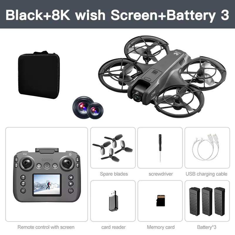 V666 Dron 4K Profesionální 180° ESC HD Kamera Letecký FPV Bezkartáčový Vyhýbání se překážkám s Obrazovkou Dálkové ovládání Skládací RC Dron Hračka Dárek