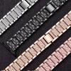 Compatible with Apple Watch 9/8/7: Luxury Women's Three-Bead Full Diamond Metal Strap
