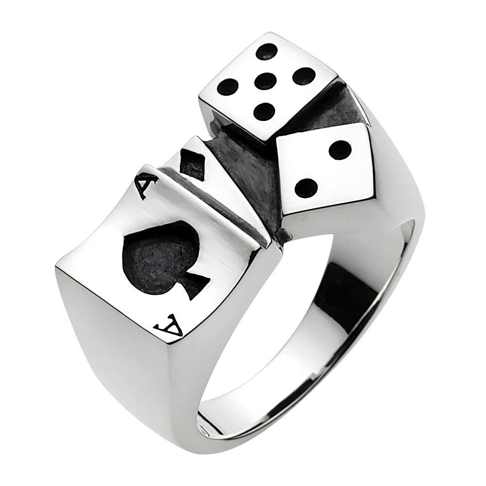 

Кольцо в виде игральной карты Dice, серебро 925 пробы fr0305 17 [Figmart] [Серебряные аксессуары] №