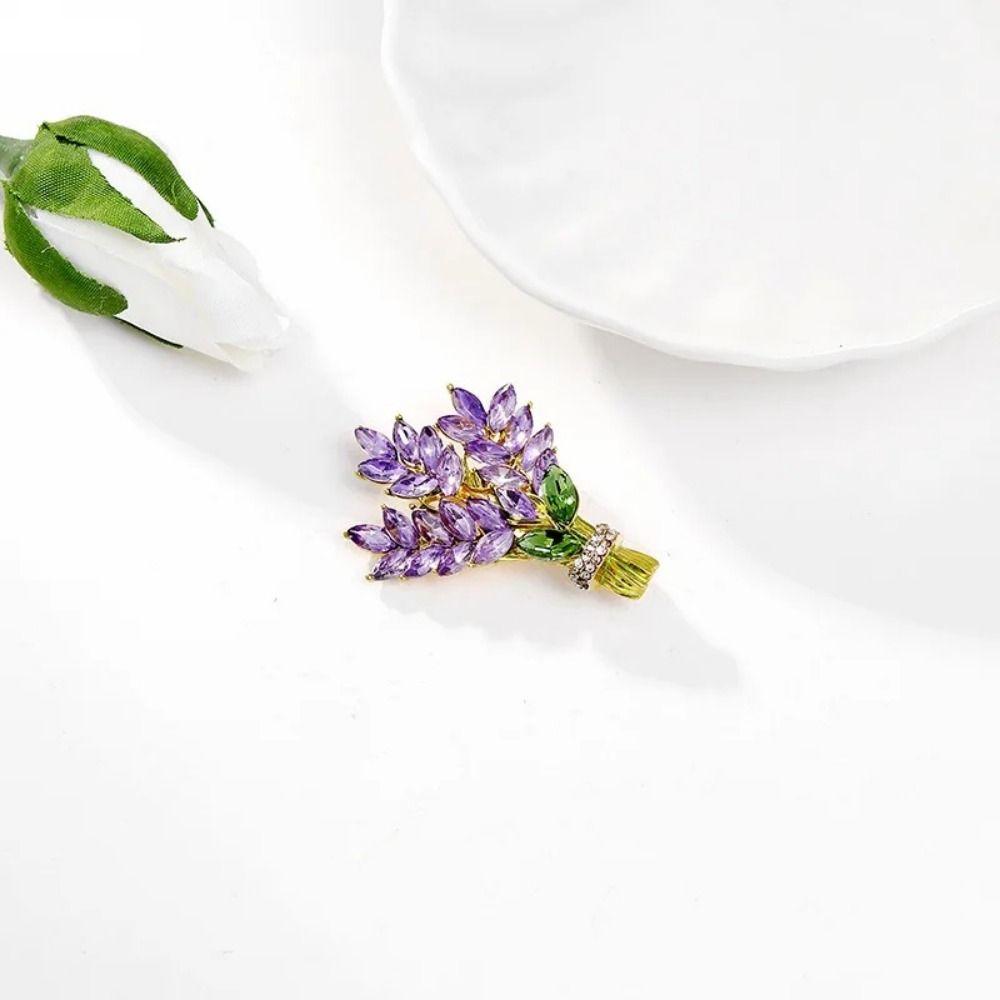 Crystal Lavender Brooch Lavender Crystal Lavender Lapel Pins Lavender Women Brooch  Women
