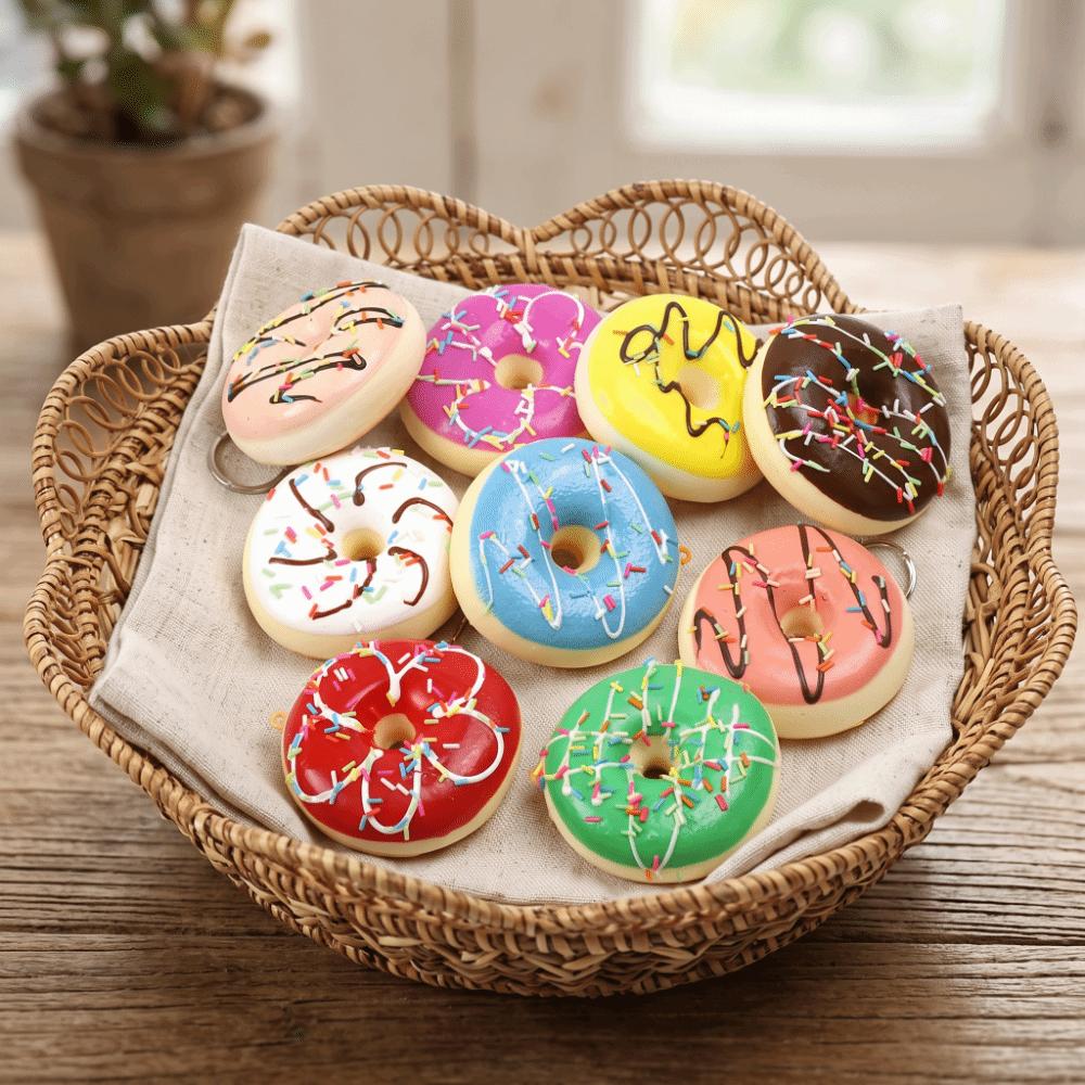 Soft Artificial Donut Bread Squeeze Toy PU Donut Donut Squishy Toy  Party Decoration
