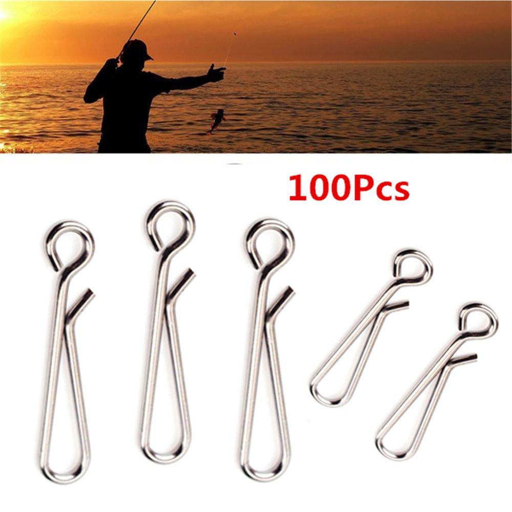 100Pcs Fishing Accessories Barrel Swivels Line Wire Snap Swivel Tackle Tool Connector Connecting
