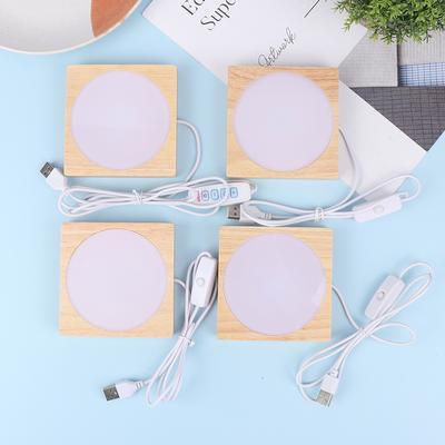 1 Stück 10*10 cm Holz Lichtbasis Holz LED Licht Drehbarer Präsentationsständer Lampenhalter Lampensockel Kunst Ornament