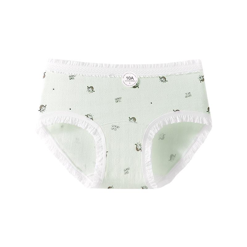 Ladies Spring and Autumn Cartoon Print 10A Antibacterial Extended Crotch Breathable Naked Comfortable Briefs