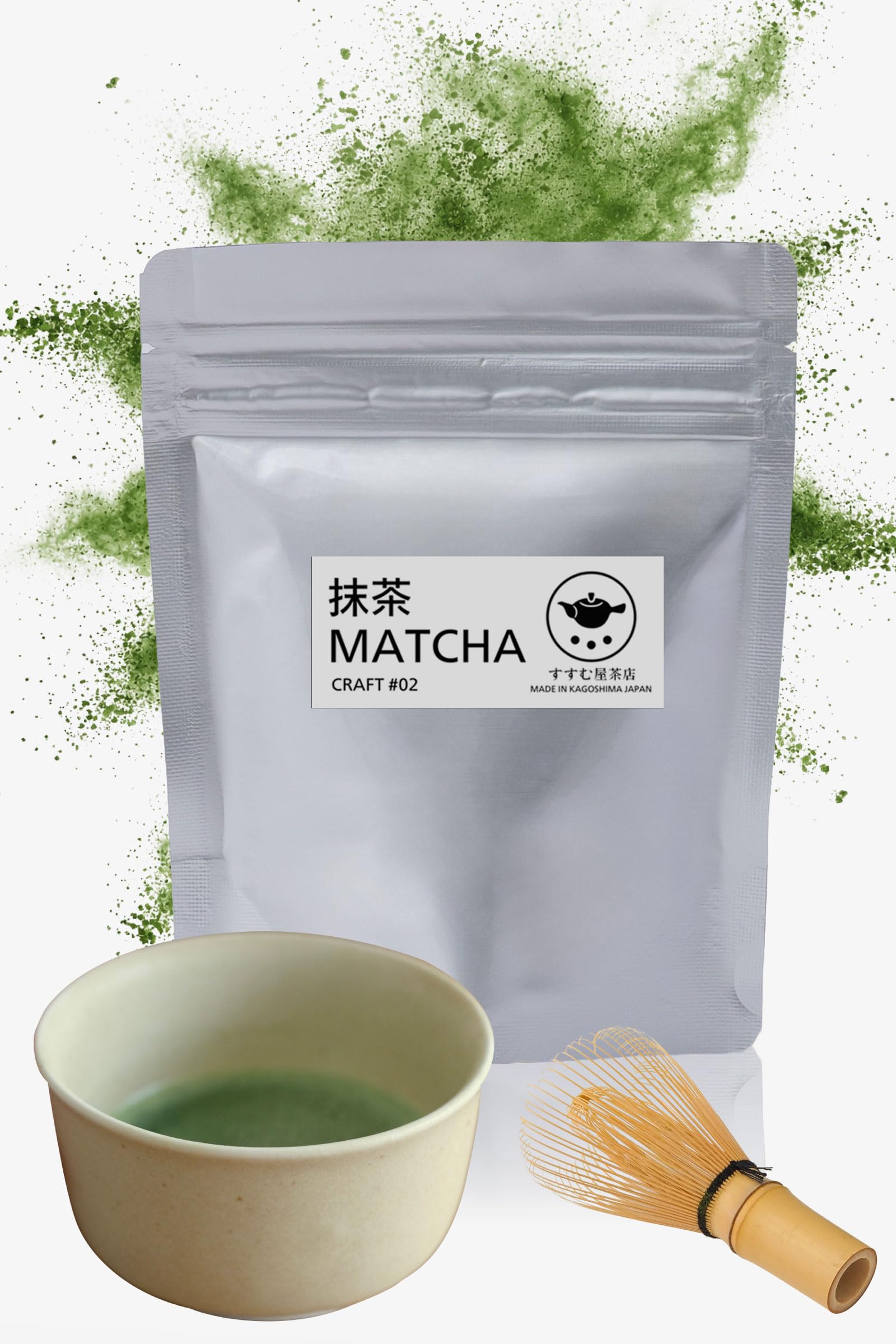 First Flush Tea x For Tea Matcha Powder 30g First Flush Tea from Kagoshima Prefecture Premium Quality Perfect for Cafe Lattes Powdered for Commercial