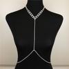 Fashion Rhinestone One-Piece Necklace Breast Chain Sexy Bikini Body Chain Jewelry Accessories Women'S Crystal Nightclub Clothing