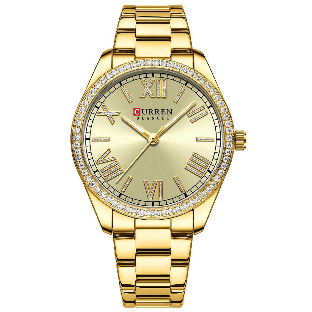 Curren 9088 Ladies Fashion Quartz Stainless Steel Band Wristwatch
