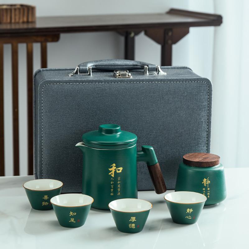 Travel Tea Set, Creative Ceramics, a Pot of Four Cups To Replace the Tea Can, Practical, Business Gifts for Customers