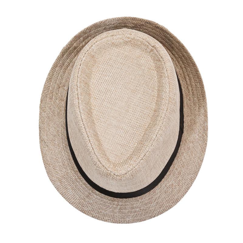 Men's Cotton Linen Fedora: Breathable Sun Protection Hat for Outdoor Activities