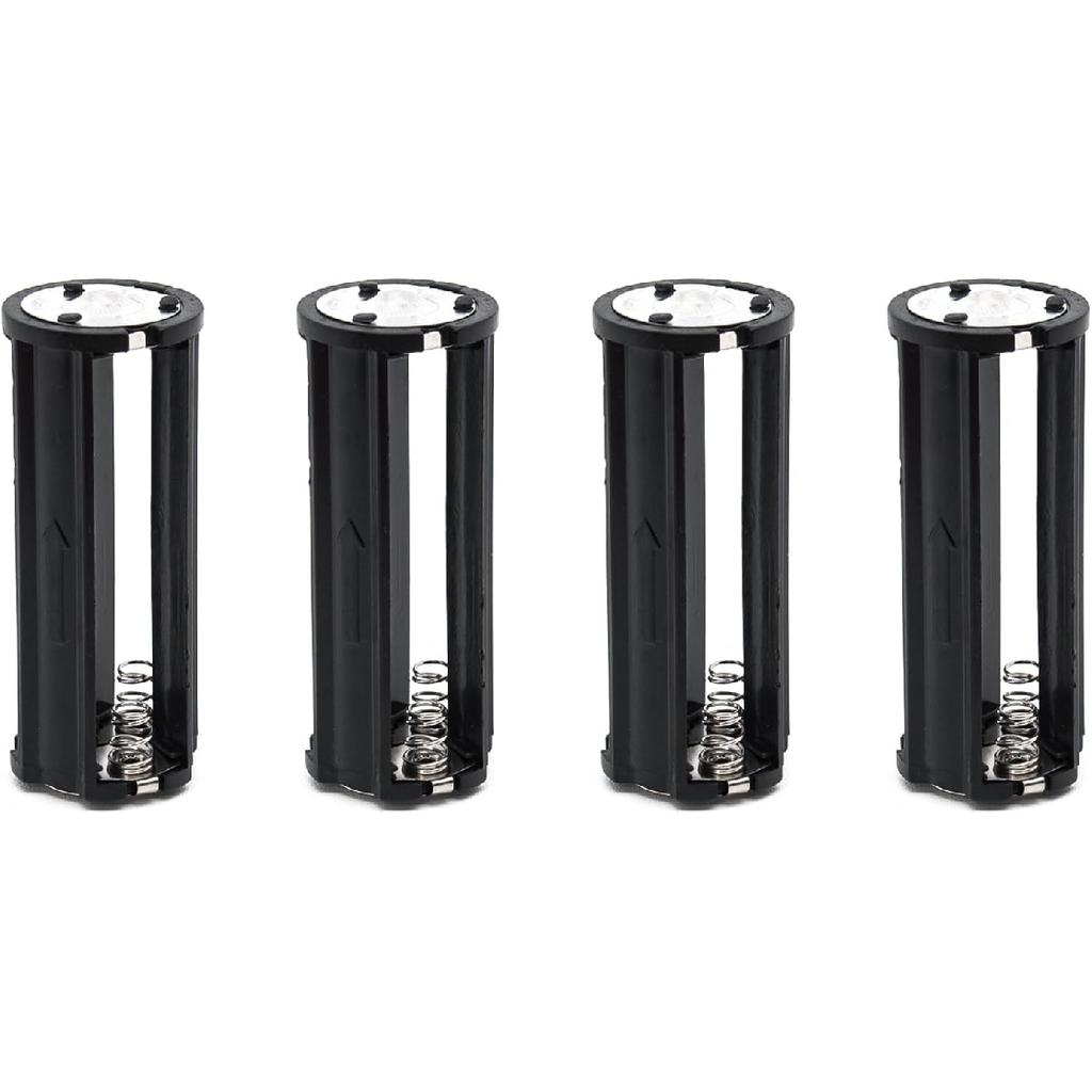 Surf turtle Black - (4 Pcs) AAA Battery Holder Cylinder 3x1.5V AAA Plastic Battery Storage Adapter Case Box for Flashlight Lamp RC (Dia 0.85 inch)