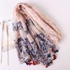 Luxury Brand  Cotton Scarf Women Large Shawls Pashmina Muslim Hijab Foulard Design Print Lady Beach Stole Head Scarves Pareo