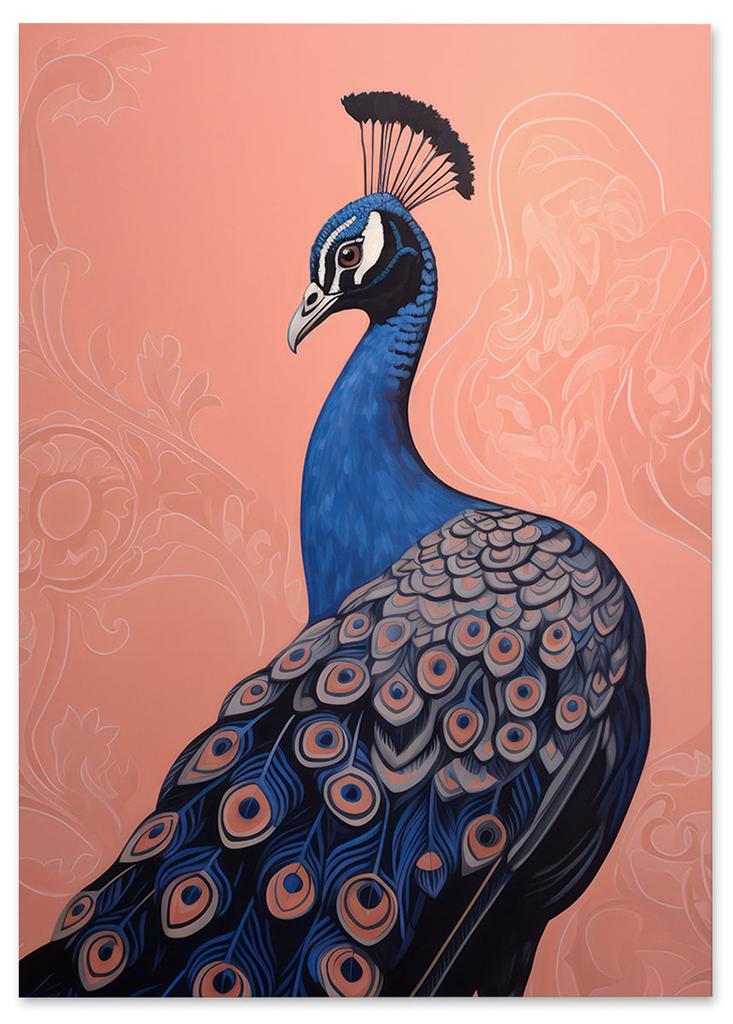 Peacock Poster Pink Colors