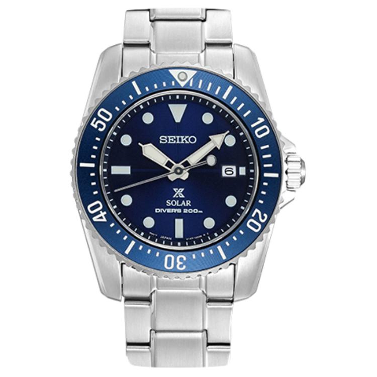 

SEIKO Prospe Business Casual Solar Movement Stainless Steel Strap Watch Men s Watches Blue Dial SNE585P1