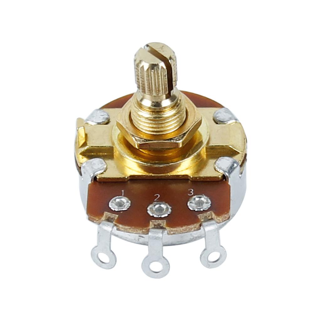 FLEOR 4 Stück Goldener kurzer Schaft Potentiometer Gitarren Potis 500K 250K Wählen Sie E-Gitarrenteile