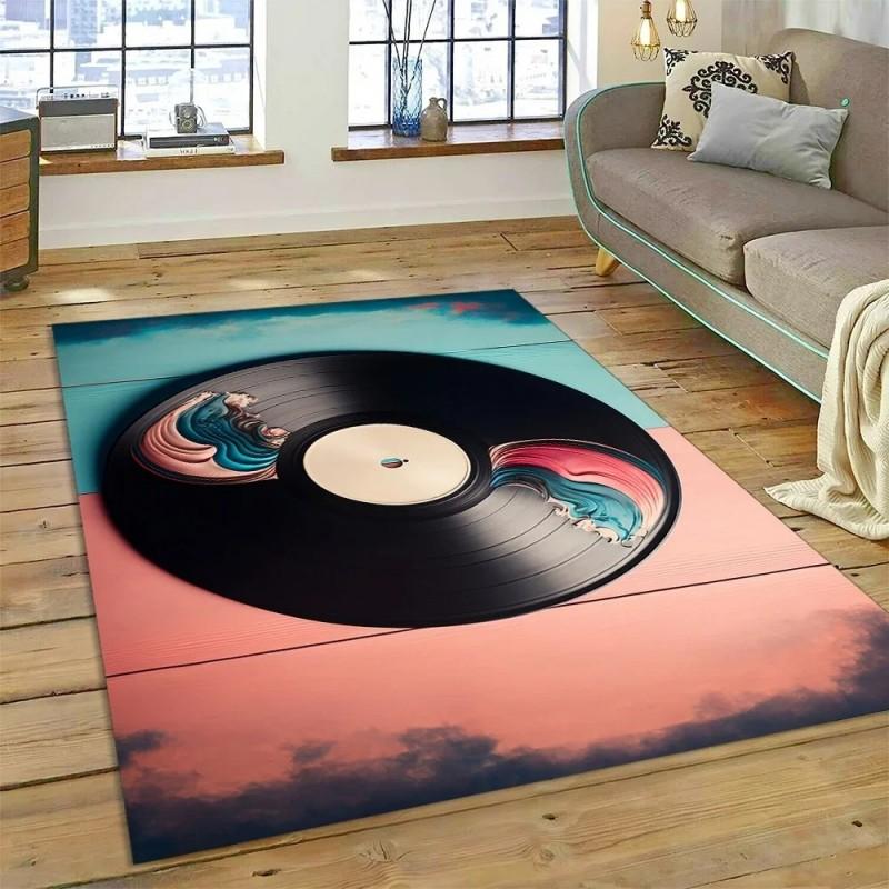 Vinyl Record Music Screen Tape Carpet Home Decor Living Room Hallway Non-slip Mechanical Washable Mat Sofa Coffee Table Area Rug