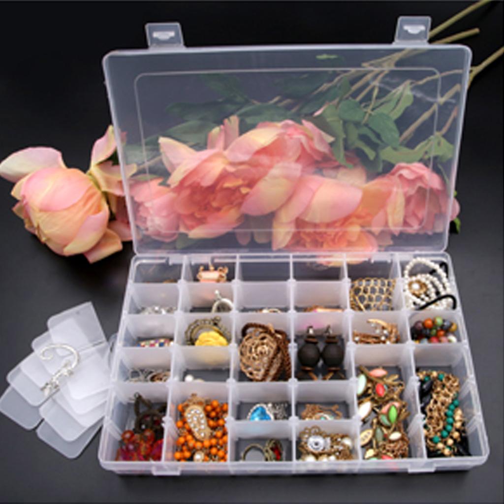 Jewelry Organizer Box for w/ Dividers 36-grid Organizer Container for Ring Earri