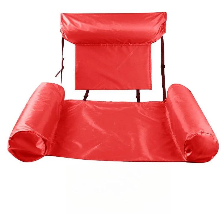 Water Inflatable Lounge Chair, Floating Bed Hammock Foldable Dual Use Backrest, Floating Row Comfortable Breathable and Relaxing