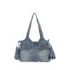 Schoolbag 1011 New Tote Bag Women's Trendy Denim Multi-Pocket Large Capacity Single Shoulder Commuter Handheld Crossbody Bag