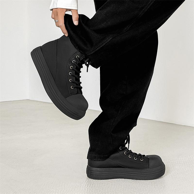 Fashion Couple's thick soled height increasing shoes Classic and trendy styles Outdoor leisure fashion party Daily Black youth shoes