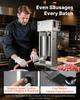 Electric Sausage Stuffer, 25 LBS / 12 L Vertical Meat Stuffer, Stepless Speed Control and Foot Pedal, Stainless Steel Heavy Duty Sausage Filler with 4
