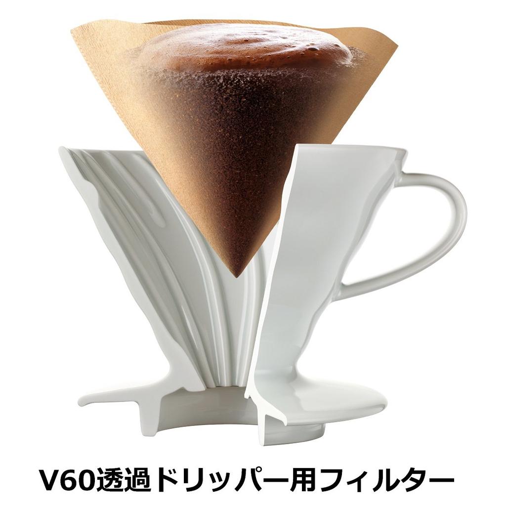 HARIO V60 Ceramic Dripper 02 Set (1-4 Cups), White, Made in Japan, XVDD-3012W