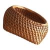 Natural Rattan Woven Tea Biscuit Container Fruit Holder Snack Serving Box Rustic Decorative Storage Basket for Tea Kitchen