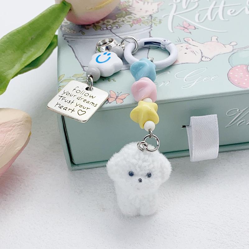 Cartoon Dog Keychain Cute Puppy Animals Keyring Bag Pendant Exquisite Backpack Decoration Accessories Car Key Ring Gifts