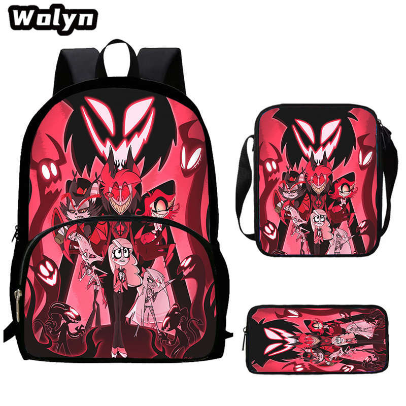 Hell Inn Hazbin Hotel Student School Bag High Value Leisure Oxford Ridge Relief Backpack
