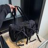 Bow fresh oblique span bag manufacturer niche Korean version bag ballet girl style pleated shoulder underarm bag