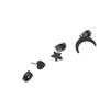 3PCS/Set Damen Stern Mond Herzform Ohrringe Mädchen Abendparty Abschlussball Ohrringe Punk Strass Ohrstecker