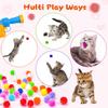 Haustierspielzeug, Interaktives Katzenspielzeug-Set, 80 Stück Glitzer-Pompoms Katzenballspielzeug mit 1 Abschussvorrichtung, Sichere weiche Katzenspielzeugbälle zum Apportieren, Trainieren, Spielen