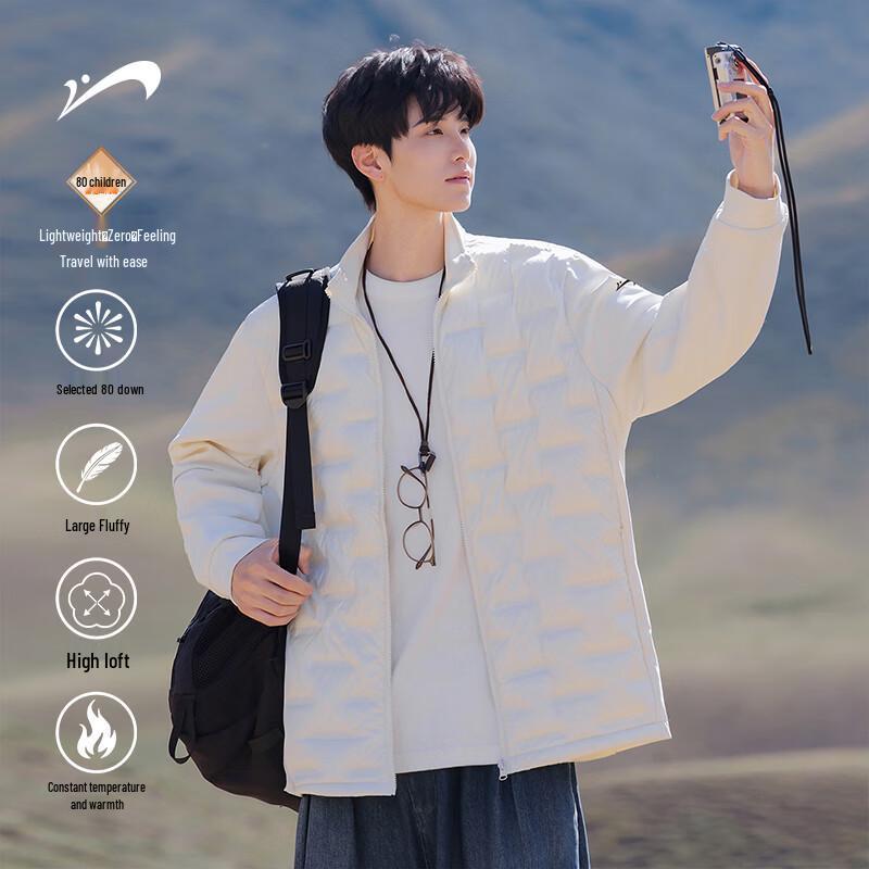 GRENLANT Men s Plaid Lightweight Stand-Collar Down Jacket M