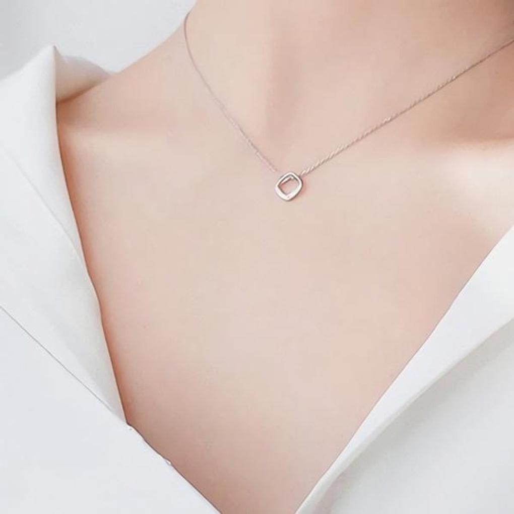 Women's Accessories Square Half Cubic Necklace