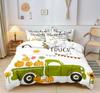 Cartoon Car Bedding Set Construction Vehicles Comforter Cover 3pcs Kids Machinery Truck Soft Polyester Duvet Cover for Boys Gift