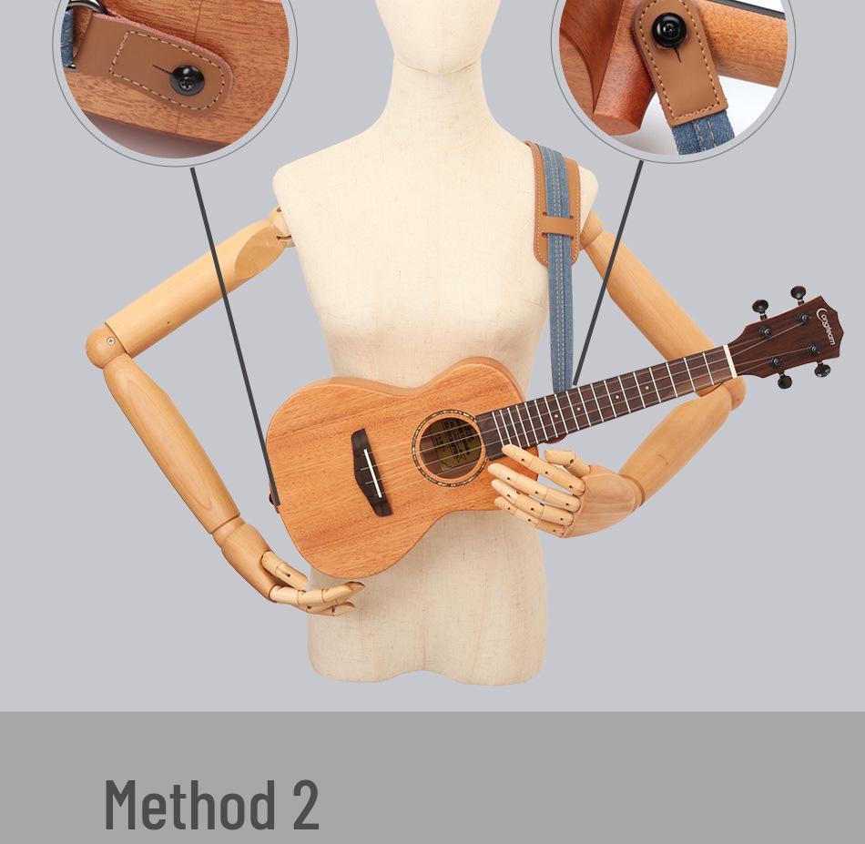 Customizable Wide Denim Ukulele Shoulder Strap for Pressure Relief