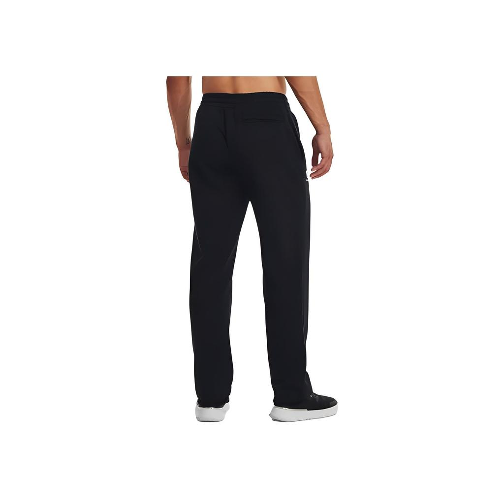 Under Armour Essential Fleece Pants With Drawstring And Mid Waist In Straight Knit Men Bottoms Black 1384034-001
