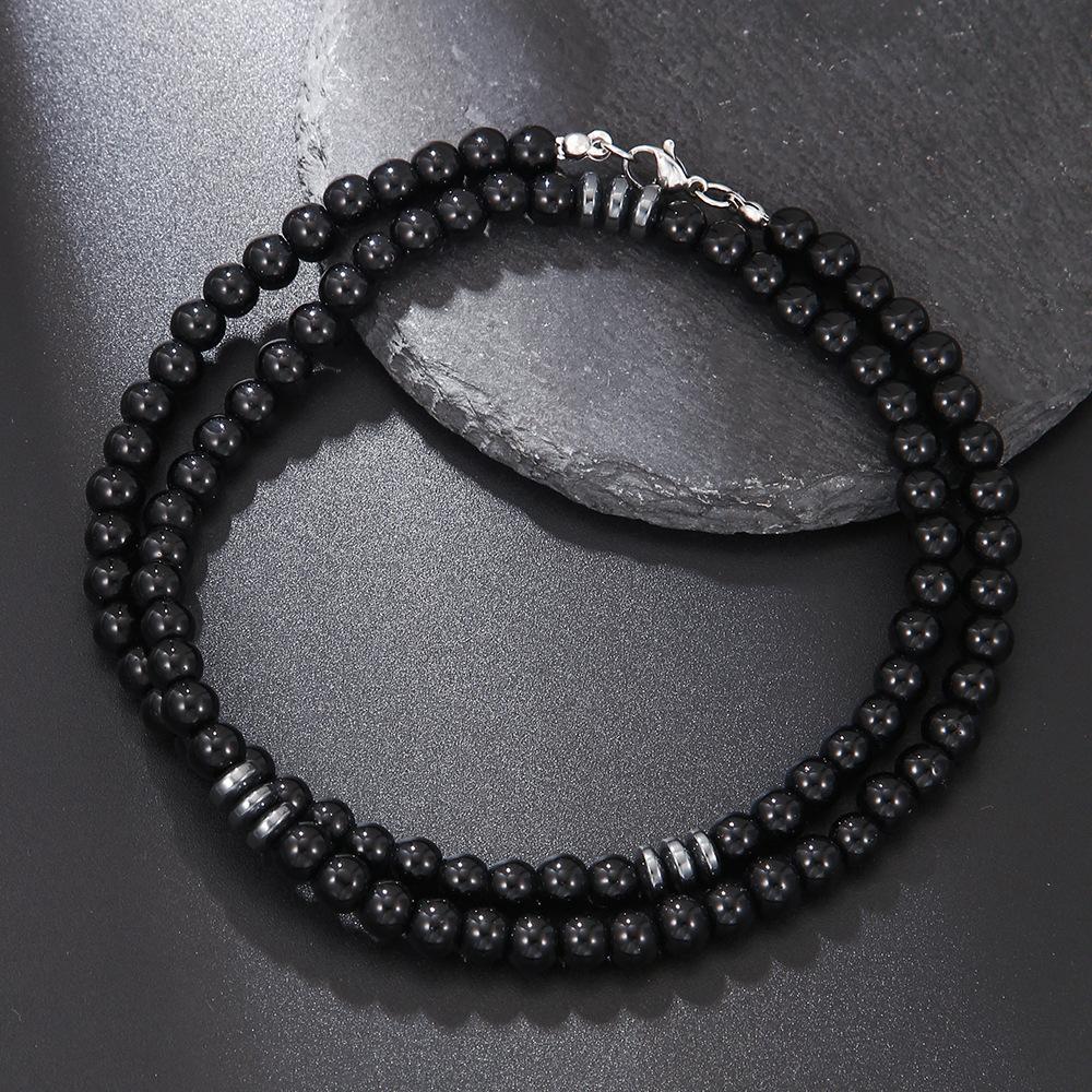 Summer Beach Bohemian Wood Chip Coconut Shell Necklace Men's Surf Necklace Simple Tribal Stainless Steel Necklace