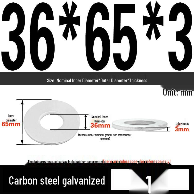 GB97 Galvanized Flat Washer M3-M42 - Full Specifications