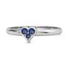 Blue Sapphire Round Heart Stackable Ring - 925  Sterling Silver