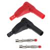 2Pcs Red+Black 4Mm Male Right Angle Insulation Banana Plug Multimeter Test